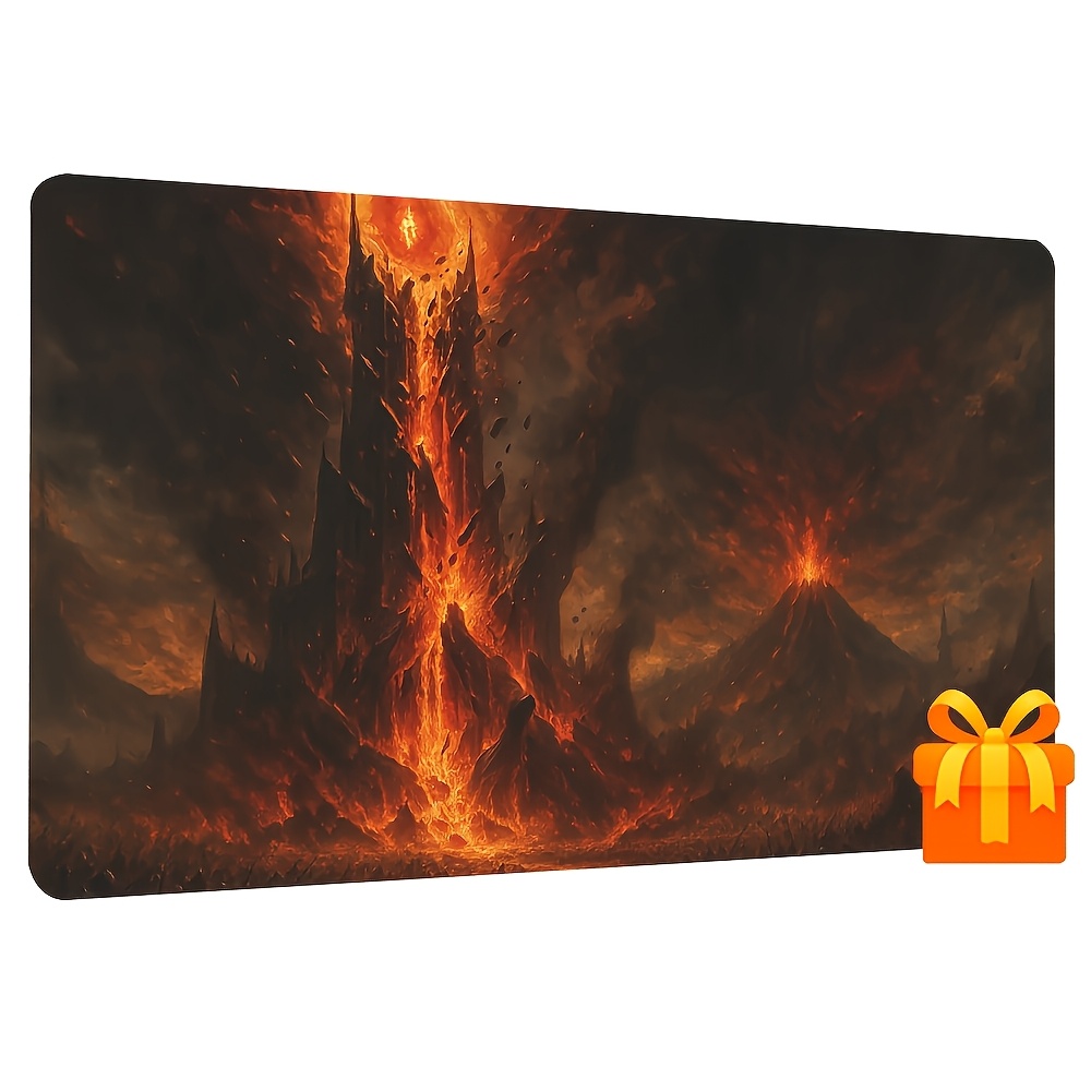 Fiery Volcanic Eruption Landscape Playmat Game Mat